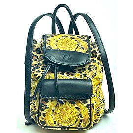 Versace Mini 10va523 Yellow Canvas Backpack