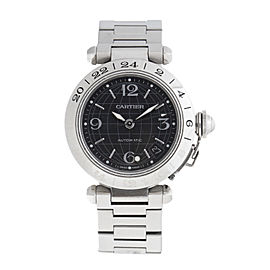 Cartier Pasha 2377 Stainless Steel Black Dial Automatic 36mm Watch