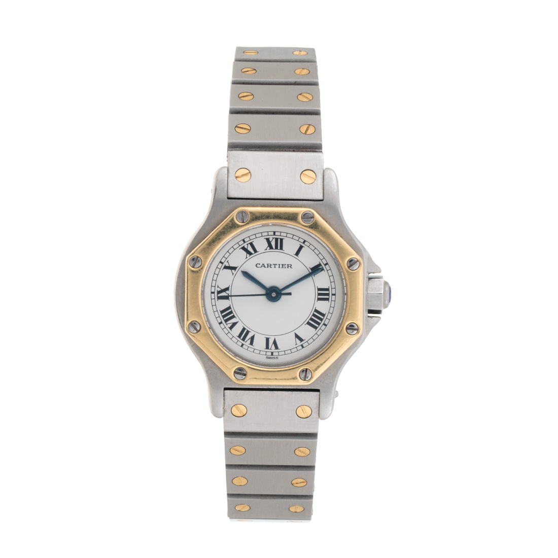 cartier octagon gold watch