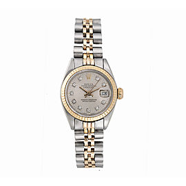 Rolex Datejust 6917 Two Tone Custom Diamond Dial 26mm Vintage Womens Watch 1975