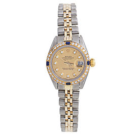 Rolex Datejust 6917 18K Yellow Gold and Stainless Steel Diamond Dial and Bezel 28mm Watch