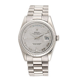 Rolex President Day-Date 118239 18K White Gold Metorite Diamond Dial Automatic 36mm Mens Watch