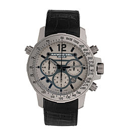 Raymond Weil Nabucco Chronograph 7820-STC-05607 Gray Dial & Black Leather Automatic 46mm Mens Watch