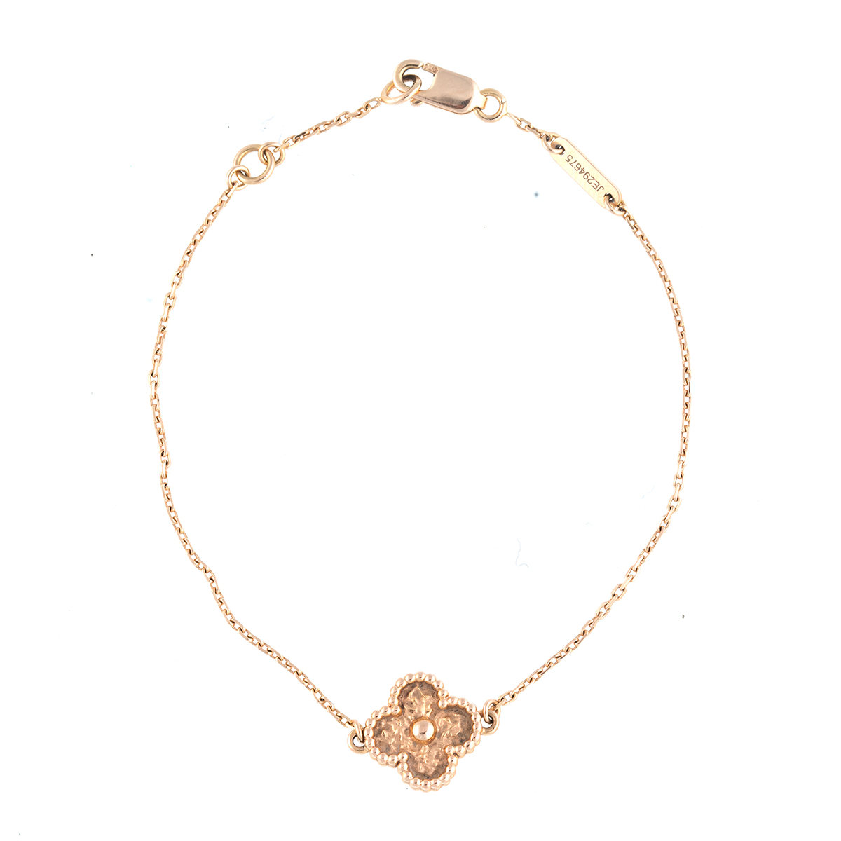 VAN CLEEF & ARPELS 18K Rose Gold Carnelian Sweet Alhambra Bracelet 1219155