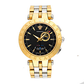 Versace V-Race P29G79-PD009 Stainless Steel and Yellow Gold Plated Quartz 46mm Mens Watch